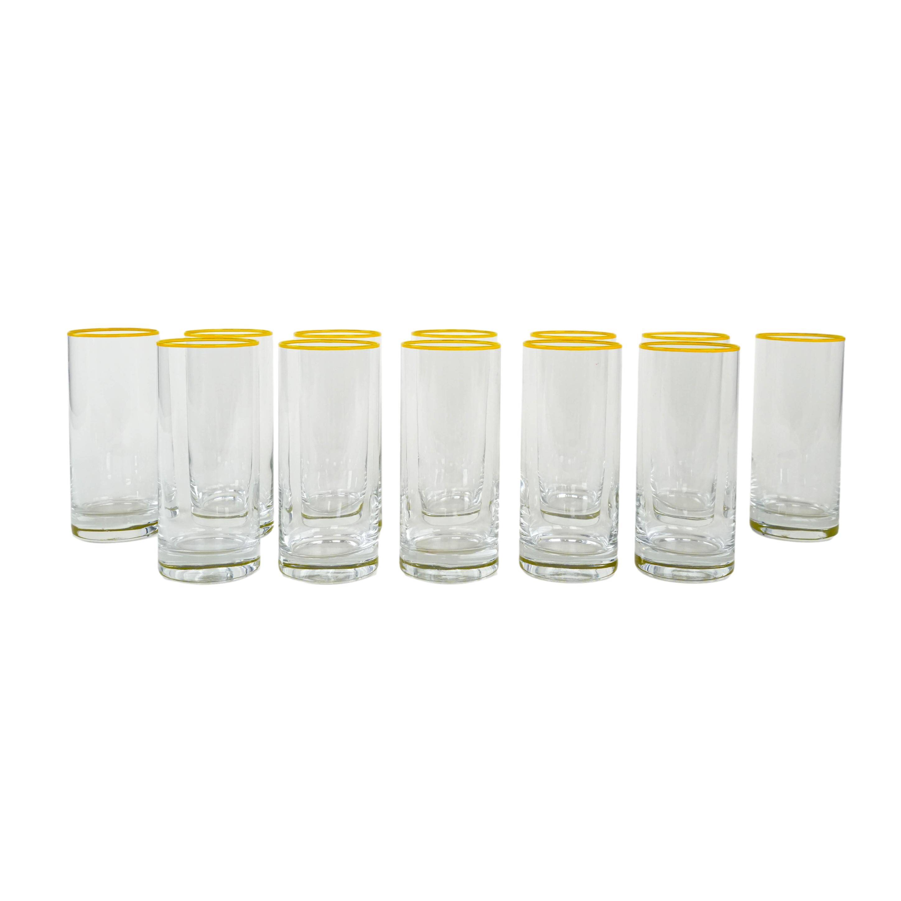 Set of highball glasses, Italian design, 1970s, manufactured in Italy