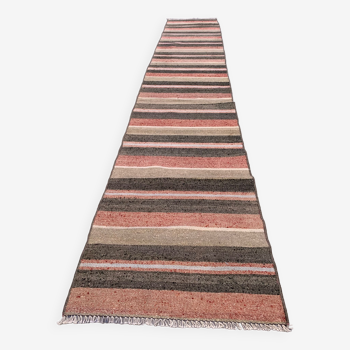 Old Turkish narrow Kilim Runner 275x50 cm shabby chic, vintage kelim