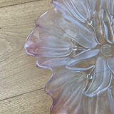 Glass presentation dish with floral pattern