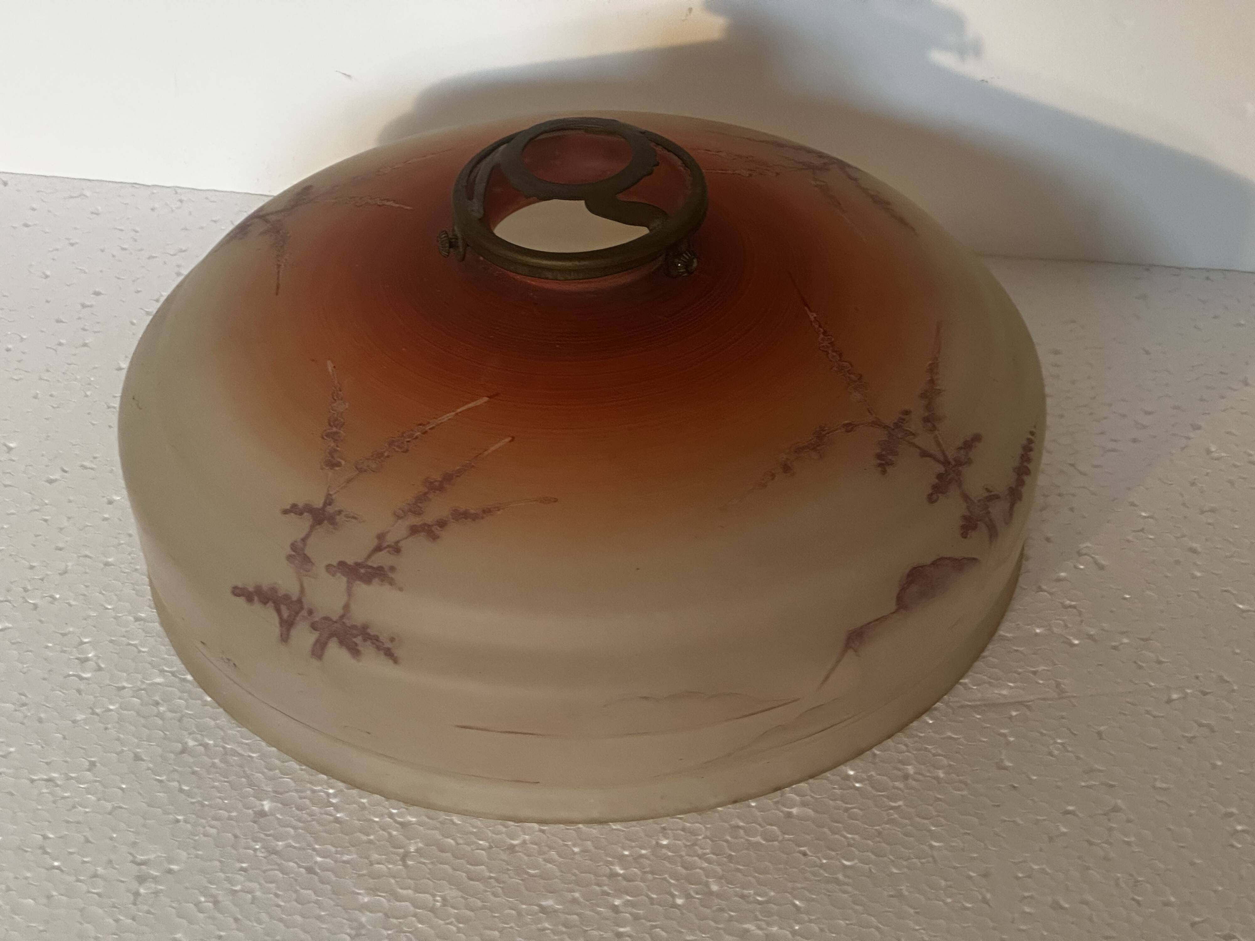 Vintage frosted glass ceiling light - 1950s