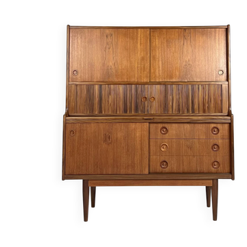 Danish teak highboard cabinet by Johannes Andersen 1960s