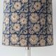 Blue and white porcelain table lamp by Lladró with floral shade in new silk.