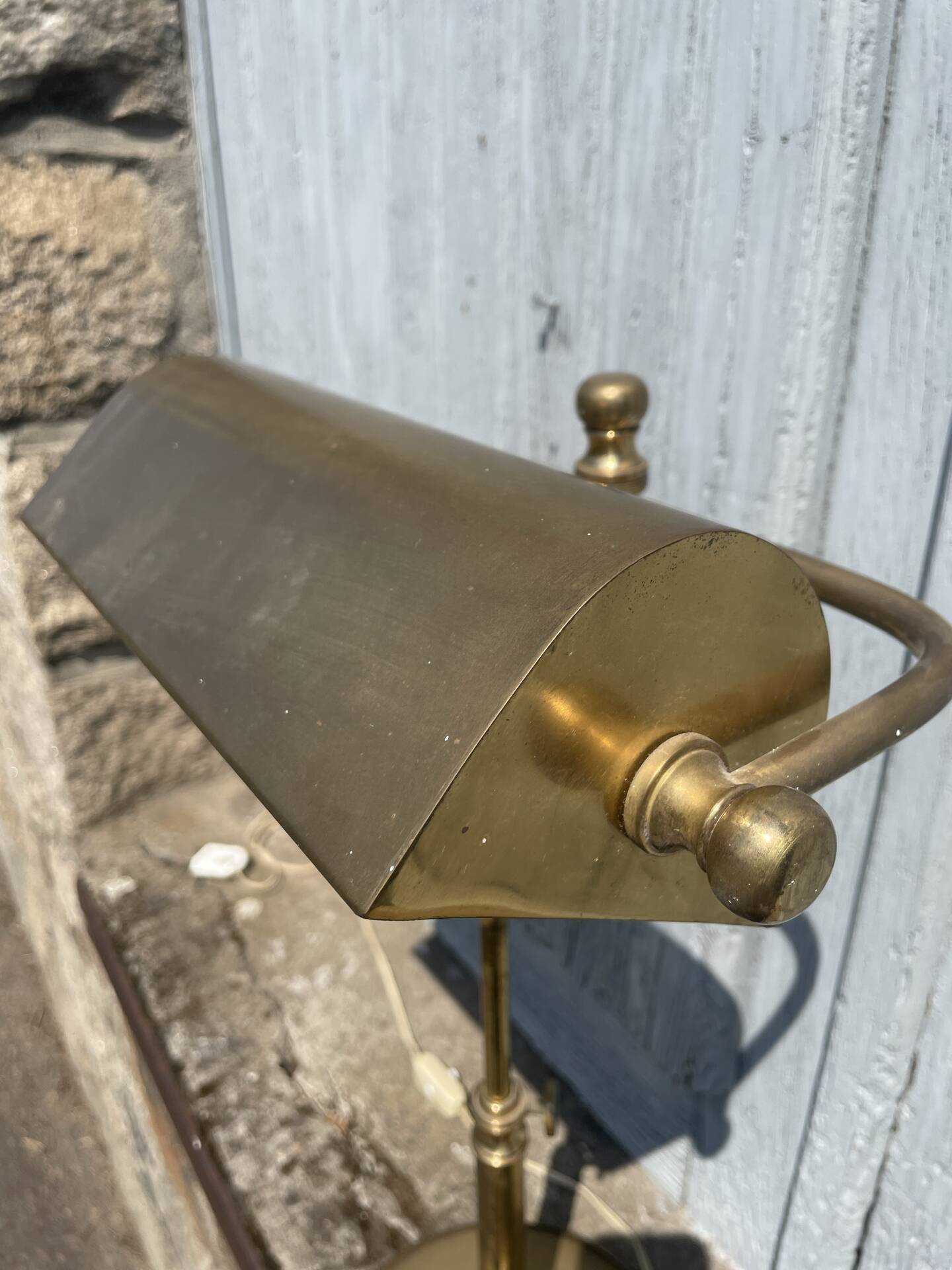 Portuguese Brass Bankers Table Lamp