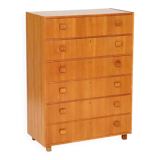 Teak six-drawer chest from the 1970s.