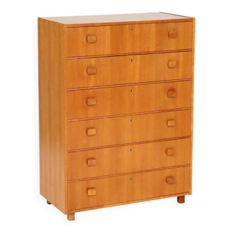 Teak six-drawer chest from the 1970s.