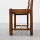 Set of 6 rustic oak ladder-back chairs with rush seats, France, 20th centur