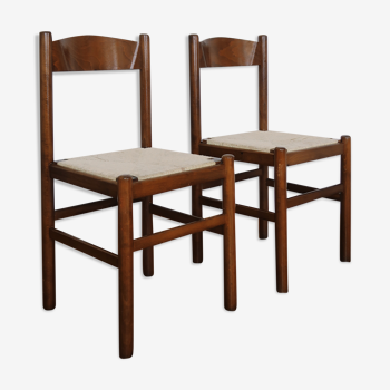 Pair of mulched bistro chairs