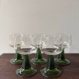 Vintage maximalist twisted green stemmed wine glass roemer