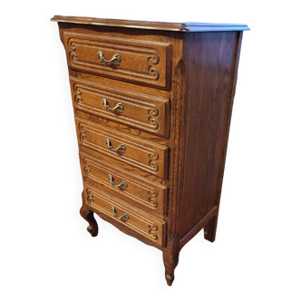 Louis XV style oak chest of drawers