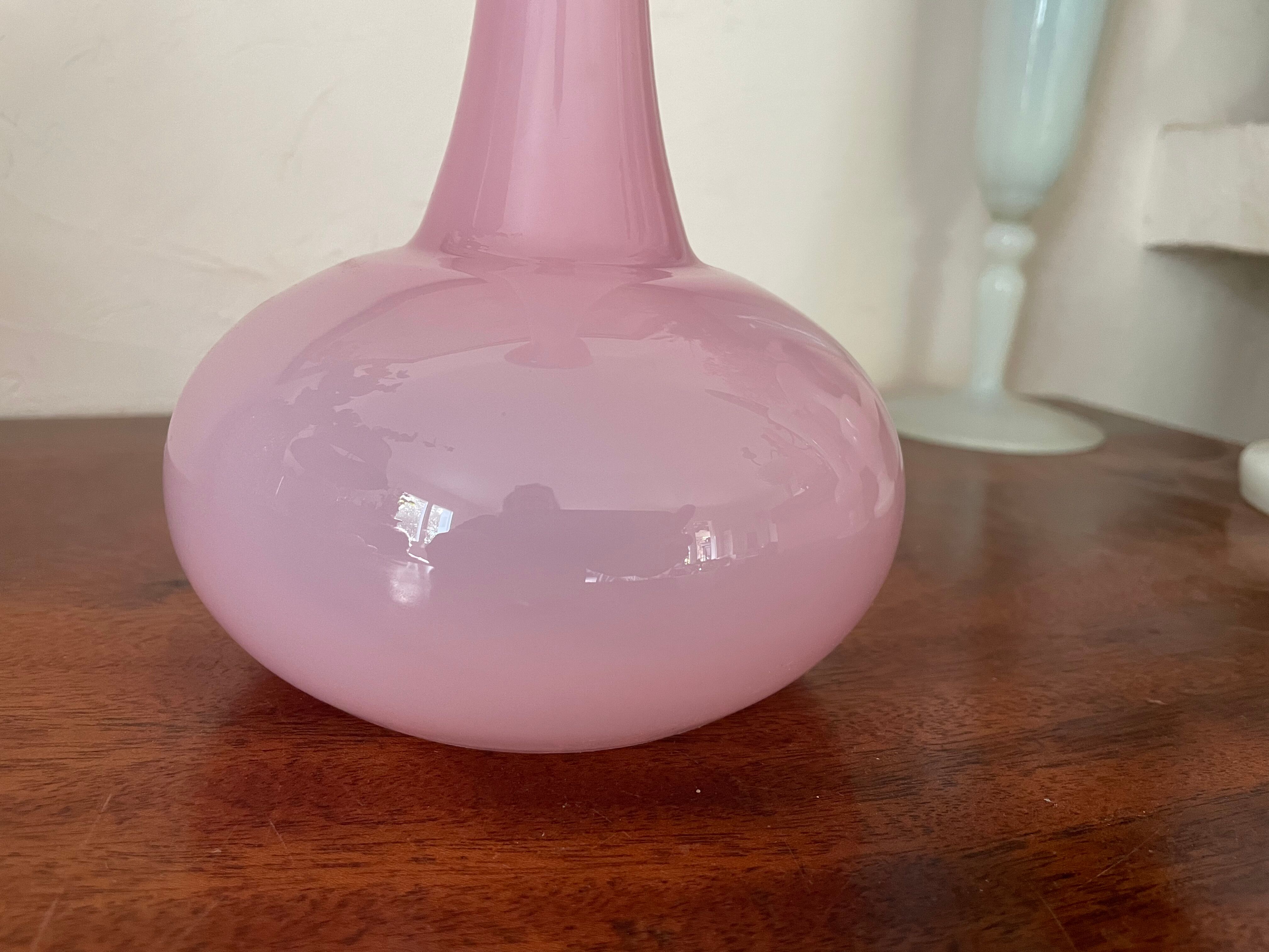 Pink opaline vase 32,5cm