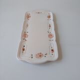 Antique dish in white ceramic and pink spring flowers Niderviller France