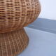 Table mushroom en rotin et verre
