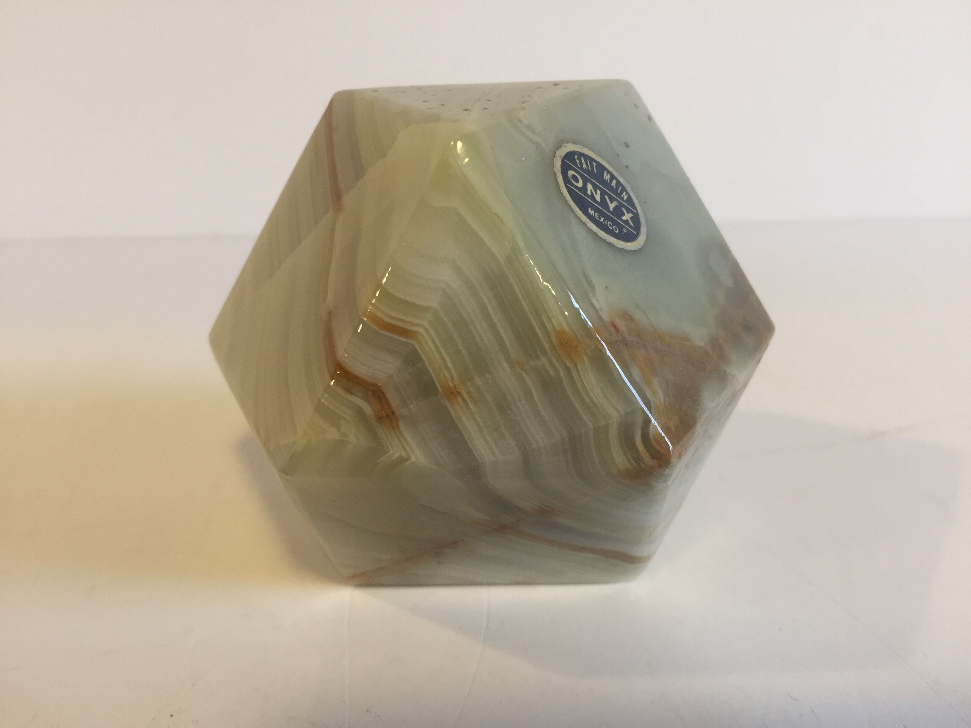 Presse papier en marbre d'onyx vintage