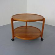 Danish Teak Bar Cart with Removable Tray, 1960s
