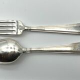 Ercuis 6 forks and 6 spoons dessert model carthage silver metal