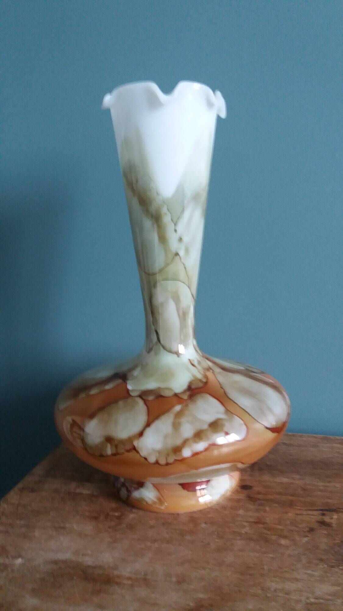 Marbled opaline vase, Stelvia, Empoli, Italy