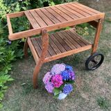 Exotic wood serving trolley