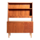 Swedish teak bookcase with writing desk, 1960s