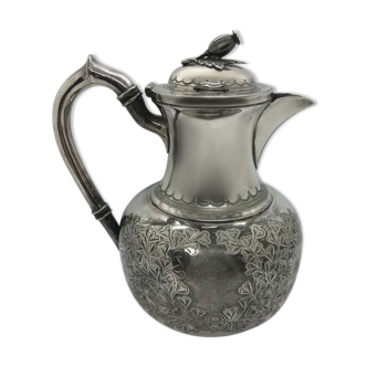 Silver metal teapot