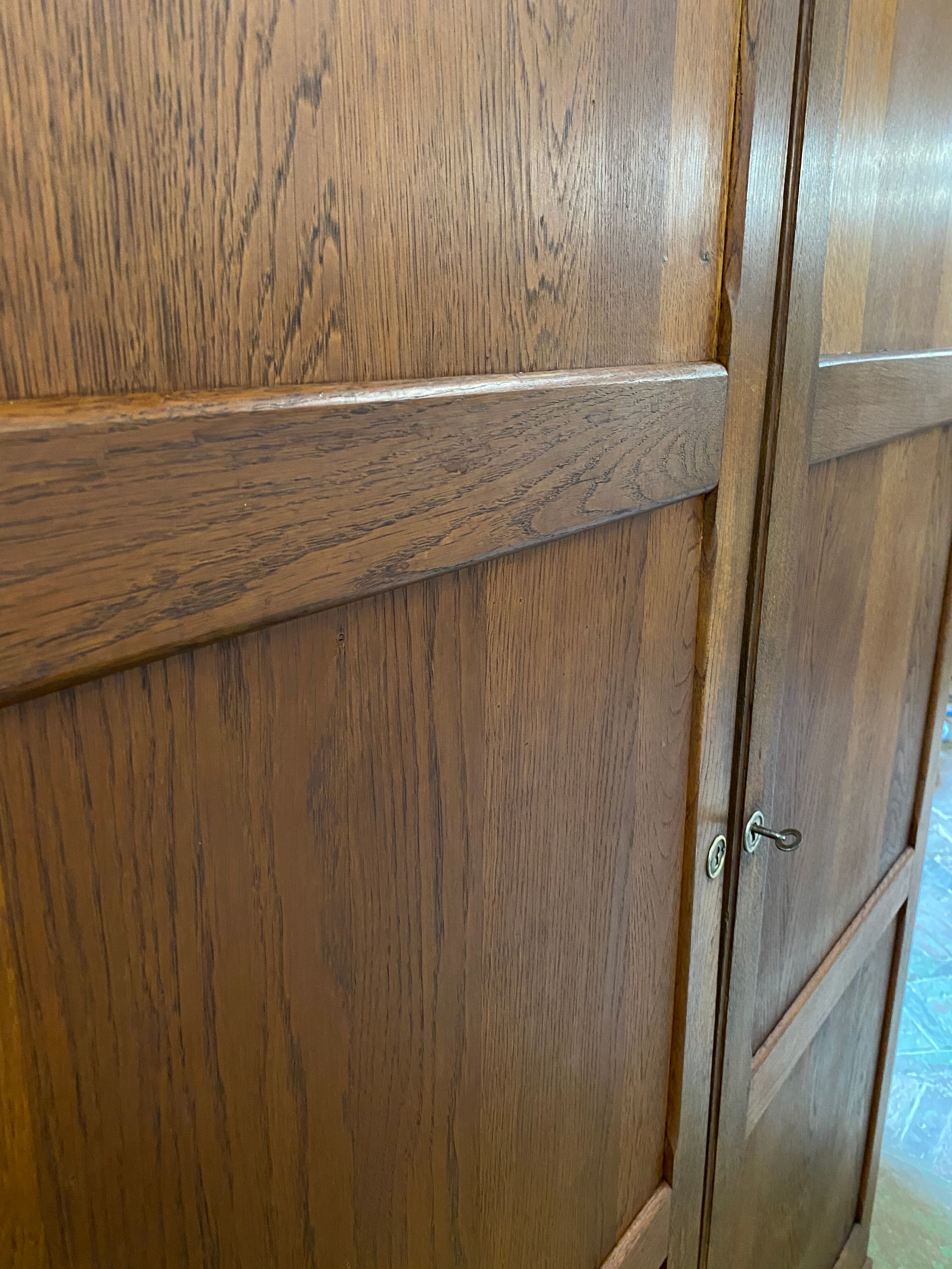 Vintage Parisian solid oak cabinet