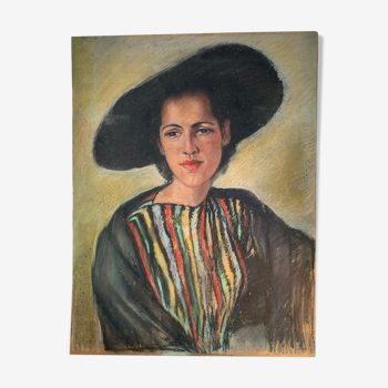 Portrait de dame au pastel de Marie Terlamen