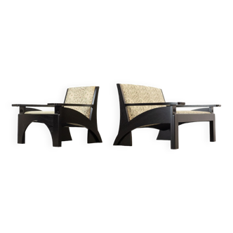 Cassina Hill House Set, Sofa and easy chair by Charles Rennie Mackintosh