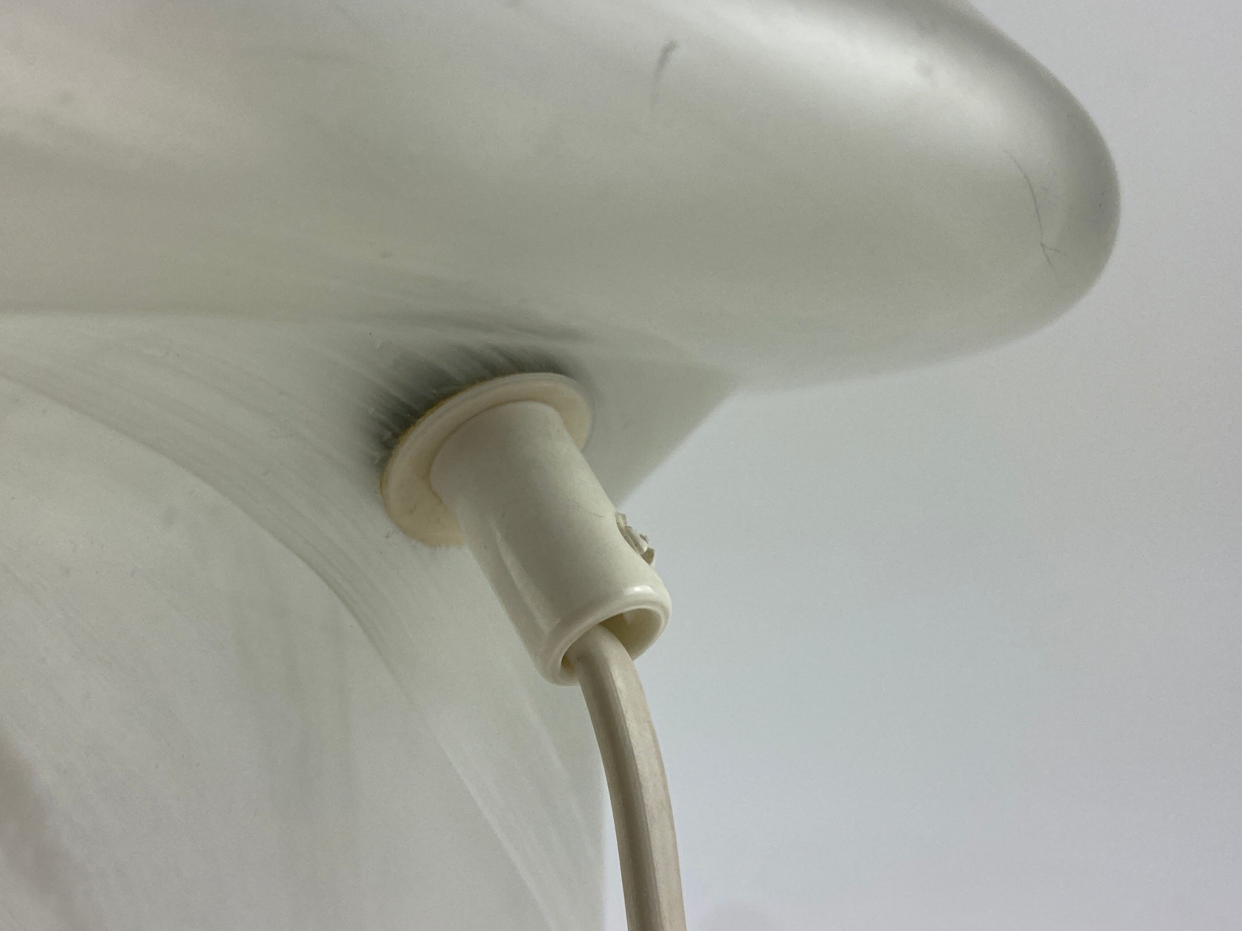 White clear glass peill and putzler mushroom table lamp