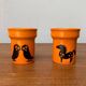Mid-century German ceramic vases with owl and horse patterns from Wächtersbach, 1960s, set of 2.