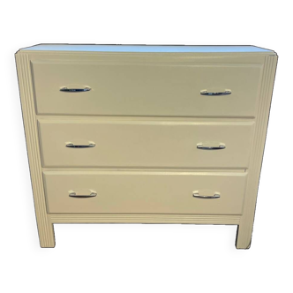 Vintage chest of drawers restored in white painted wood