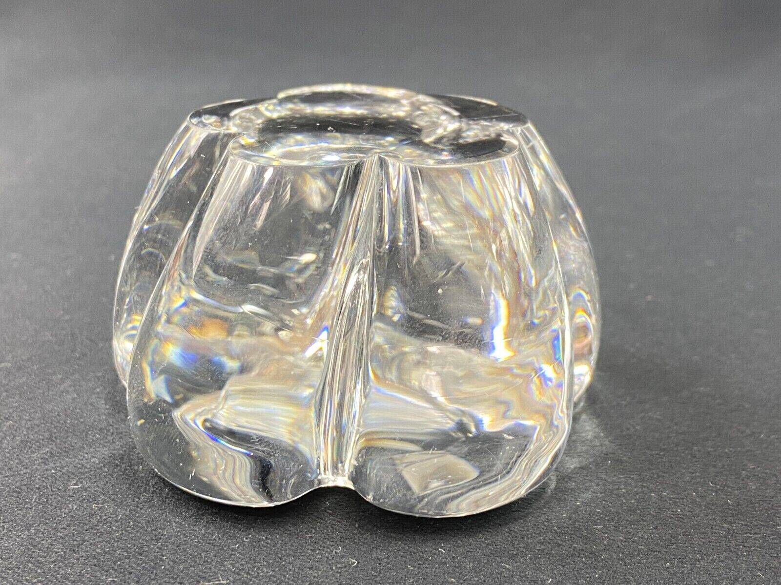 Crystal candle holder signed DAUM