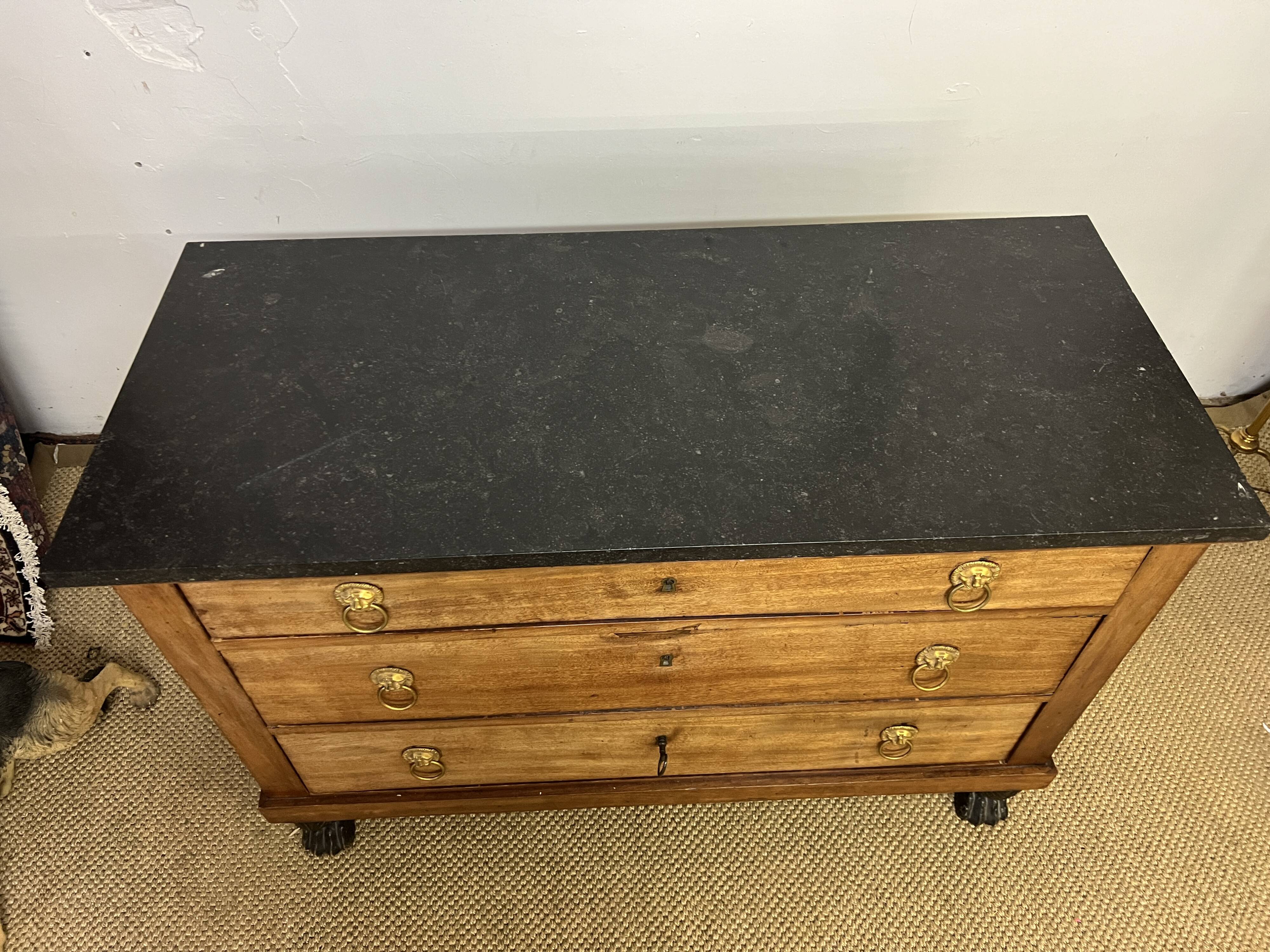 Empire chest of drawers returned from Egypt