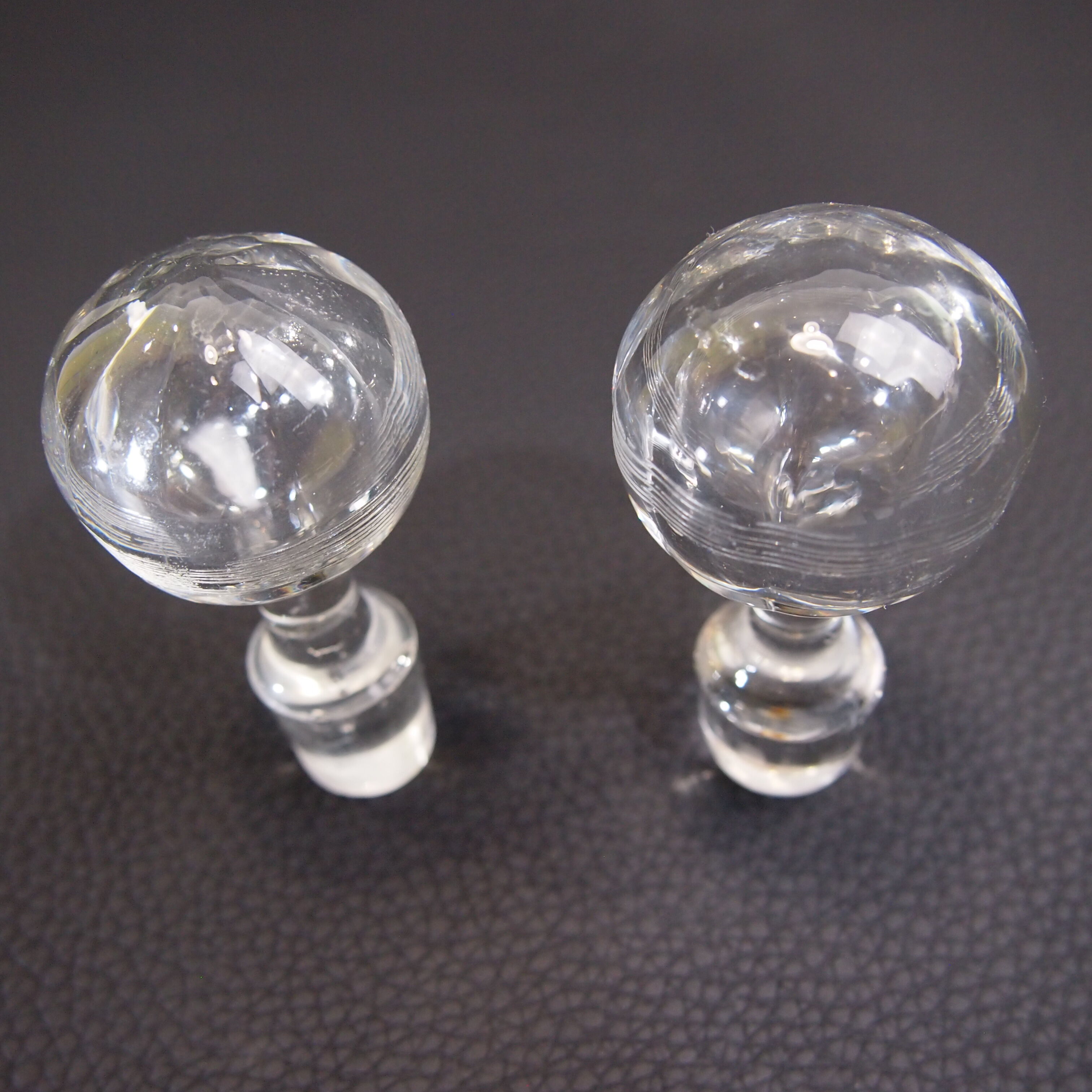 Pair of glass decanters