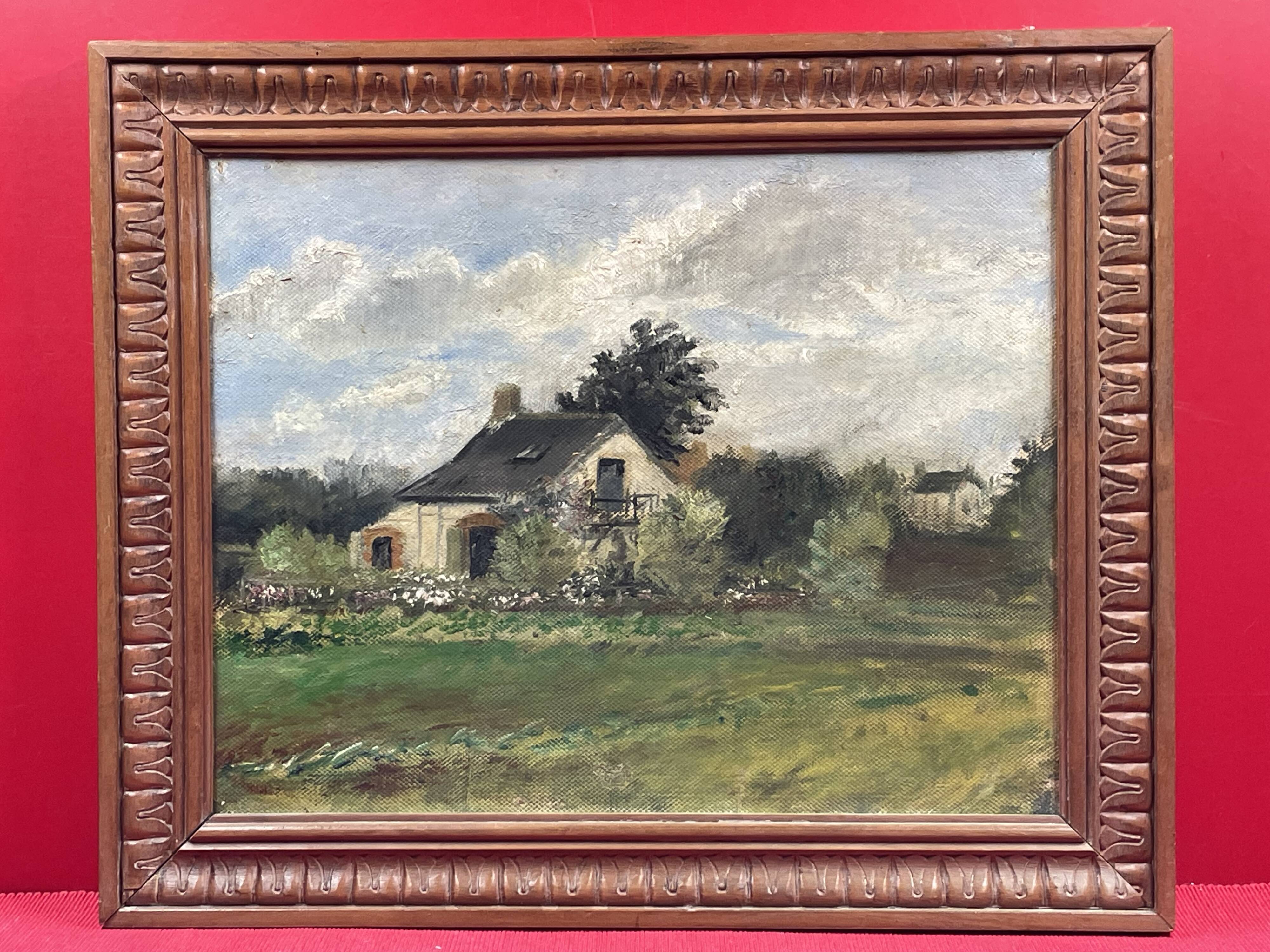 oil on panel Unsigned Landscape of Loire Atlantique