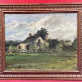 oil on panel Unsigned Landscape of Loire Atlantique