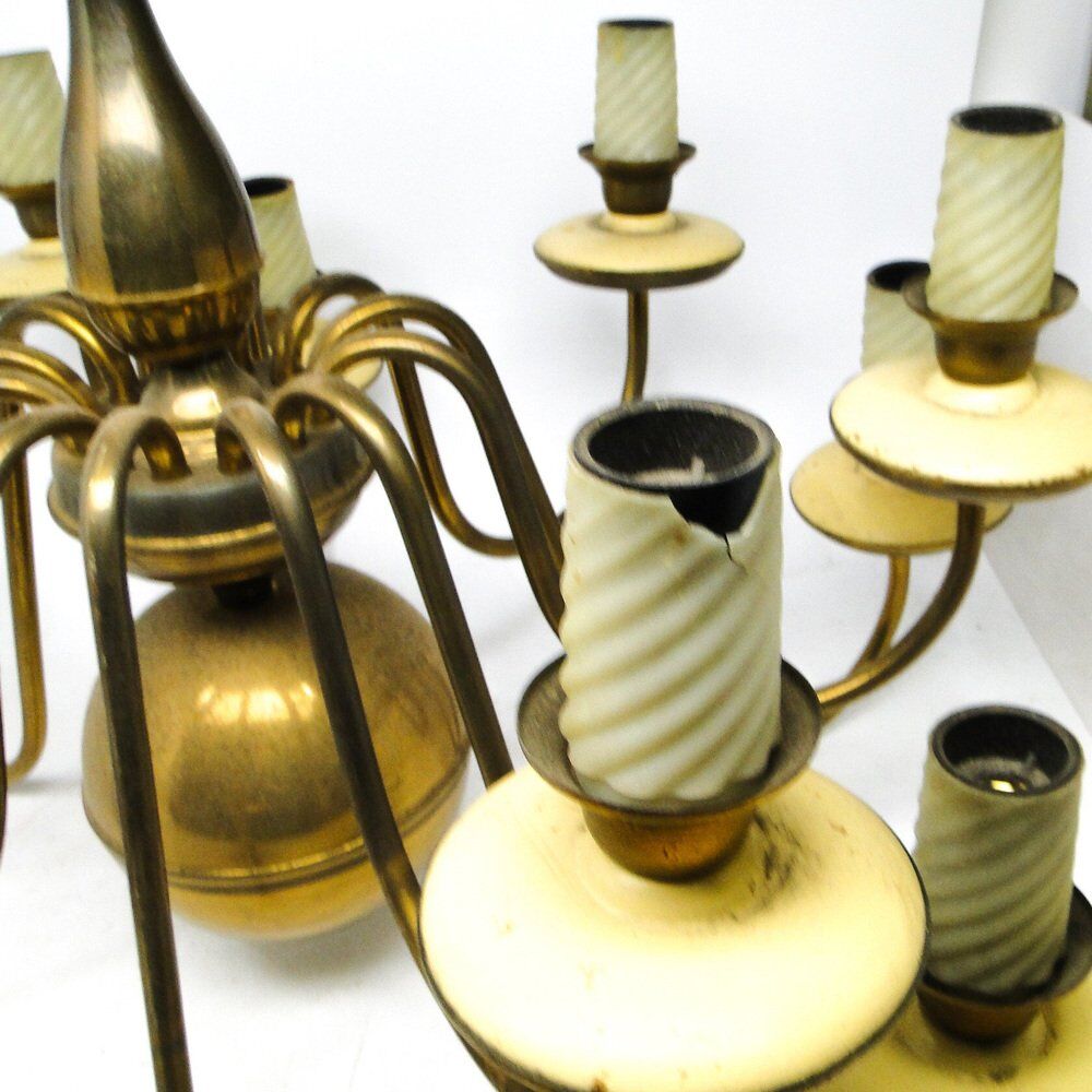 Vintage metal chandelier, Poland, 1980s