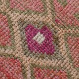 3x10 Pink & Cream Turkish Vintage Runner Rug, 100x317Cm