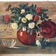 Bouquet of flowers in a red vase, early 20th century, oil on canvas signed.