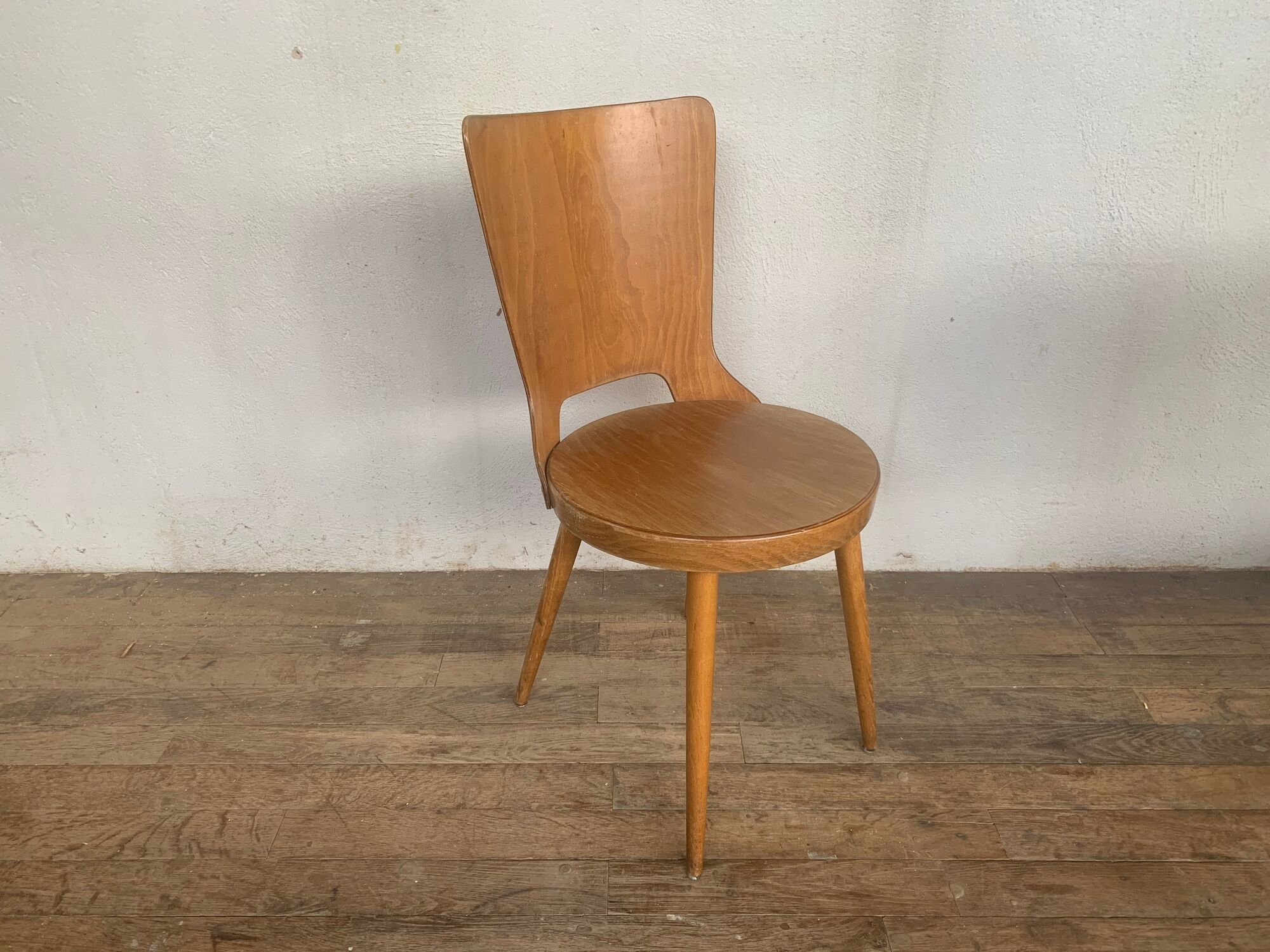 Series of 6 chairs bistro Baumann model Dove year 1950/1960