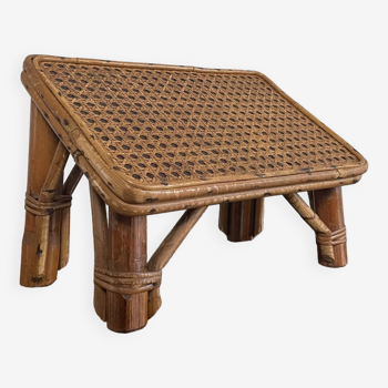 Rattan and canework footrest from the 50s/60s