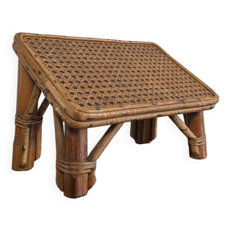 Rattan and canework footrest from the 50s/60s