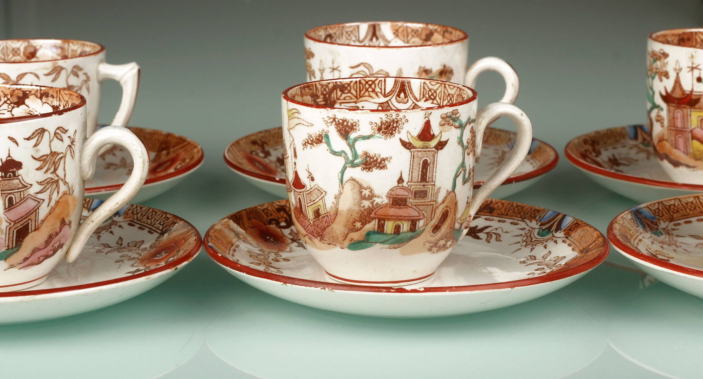 Coffee service Sarreguemines model Kyoto, 19th century