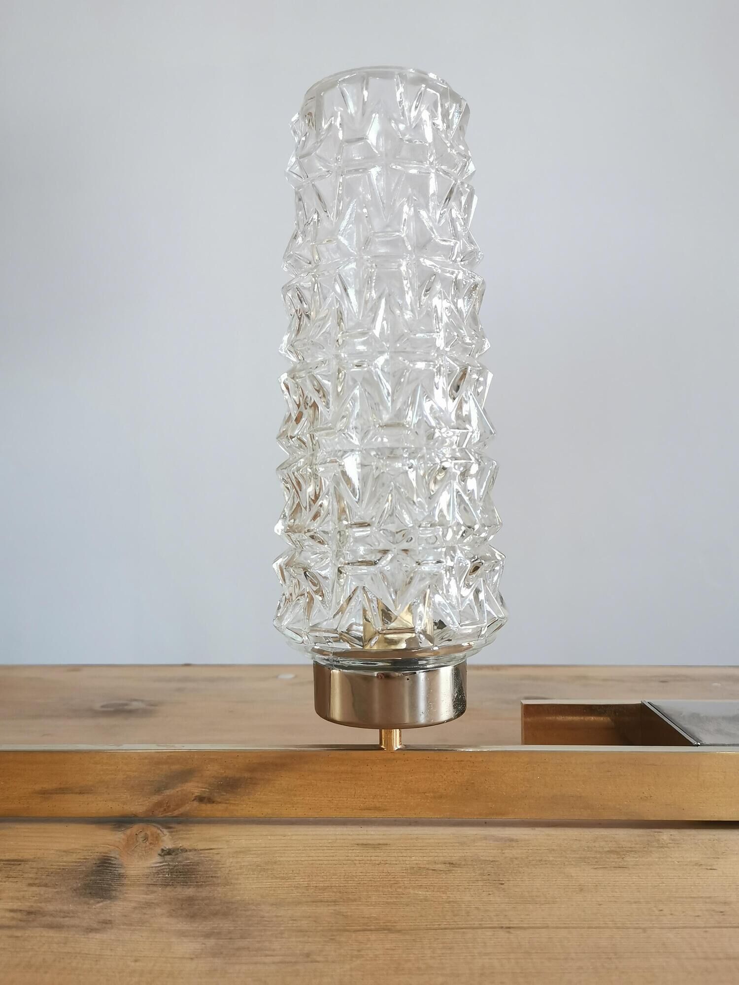 Lustre laiton et verre vintage années 60