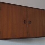 Danish teak flip-top media wall cabinet, 1960s