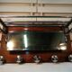 Art Deco wall rack - wood and chrome - vintage