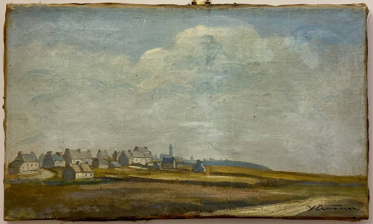 Tableau ancien , paysage breton signé, début XX siècle