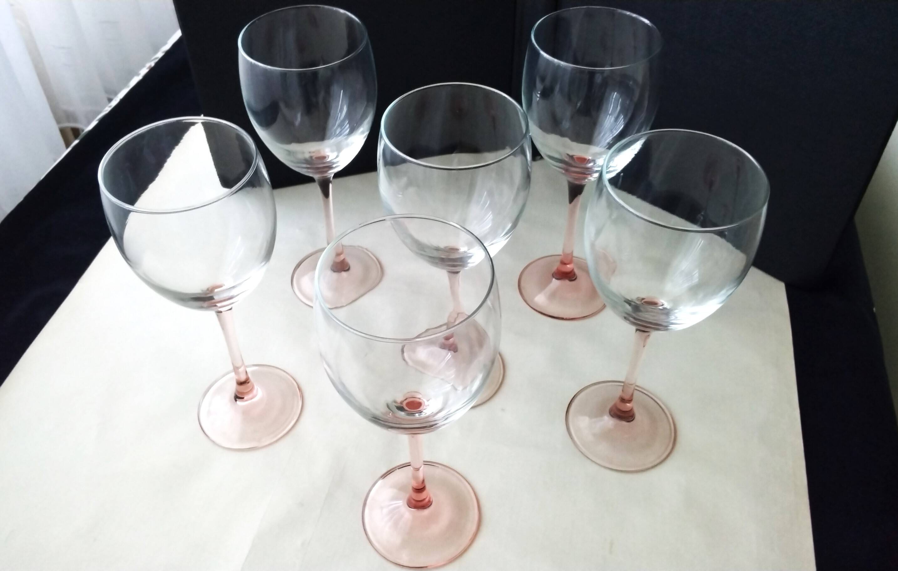 6 water glasses or large stem glasses Luminarc Model "Rose"