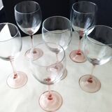 6 water glasses or large stem glasses Luminarc Model "Rose"