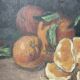 Old still life painting with oranges