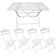 Folding garden furniture in white patinated iron