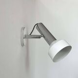 Vintage adjustable wall lamp, chrome and white lacquered metal, France 1960